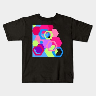 Hexagons Polygons Geometric Abstract Art Kids T-Shirt